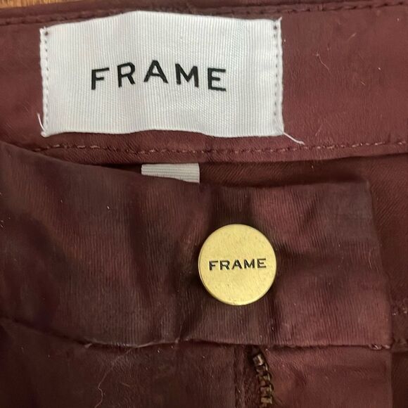 Frame Burgundy Le Crop Mini Boot Jeans Sz 25 - Picture 6 of 10